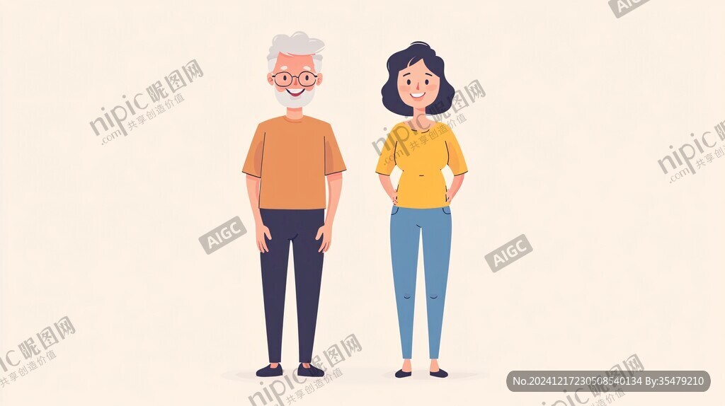 扁平人物男女