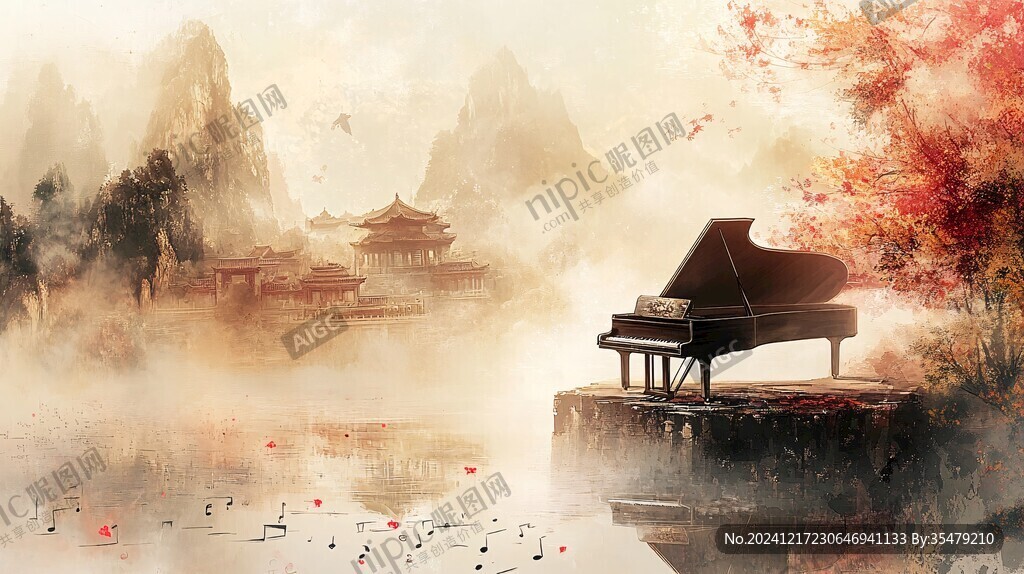 樓閣山水意境畫(huà)