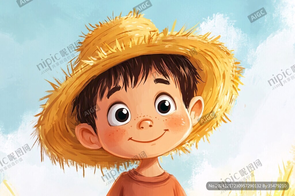 戴草帽的小農(nóng)民