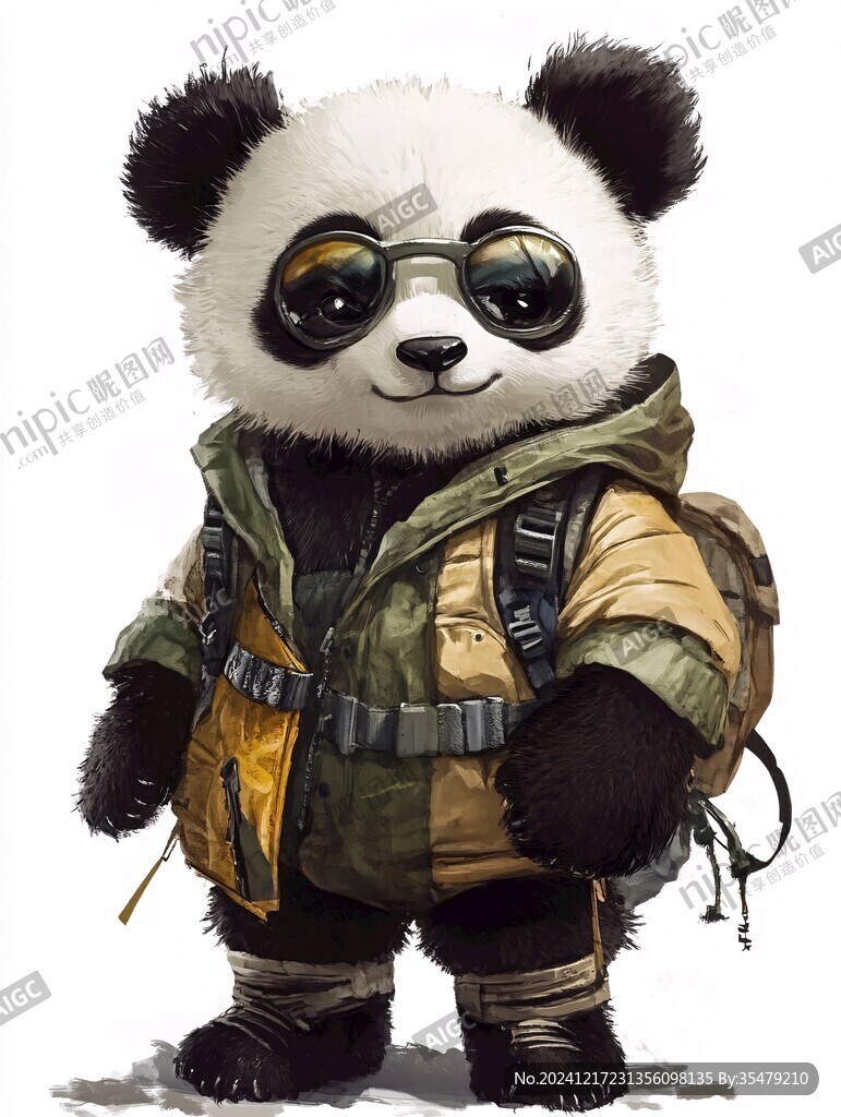 寫實(shí)熊貓插畫