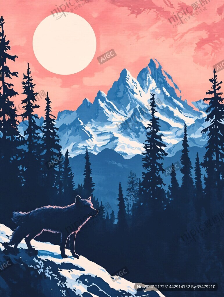 狼包裝插畫