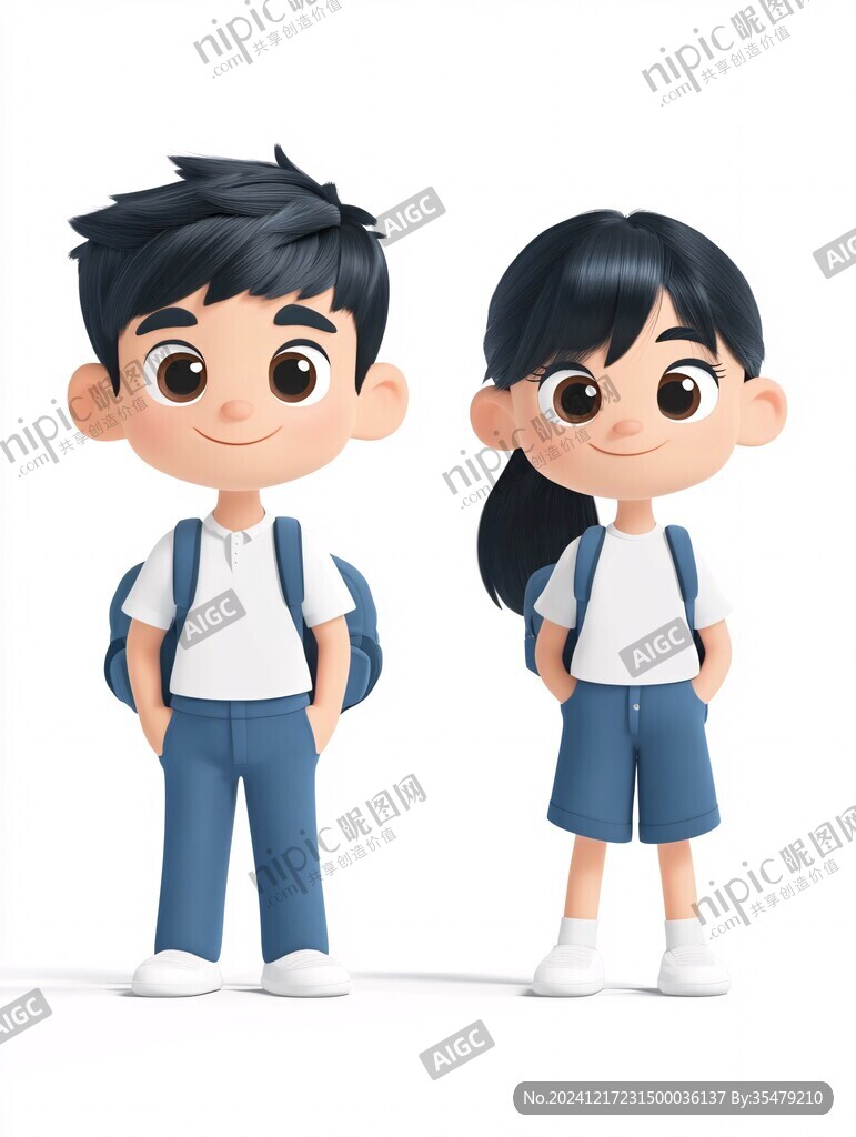 男孩女孩人物模型