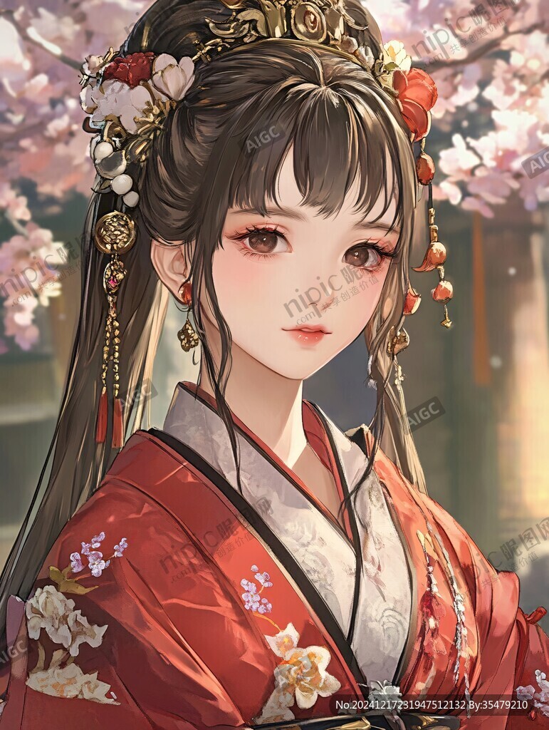 紅衣少女設(shè)計(jì)古風(fēng)