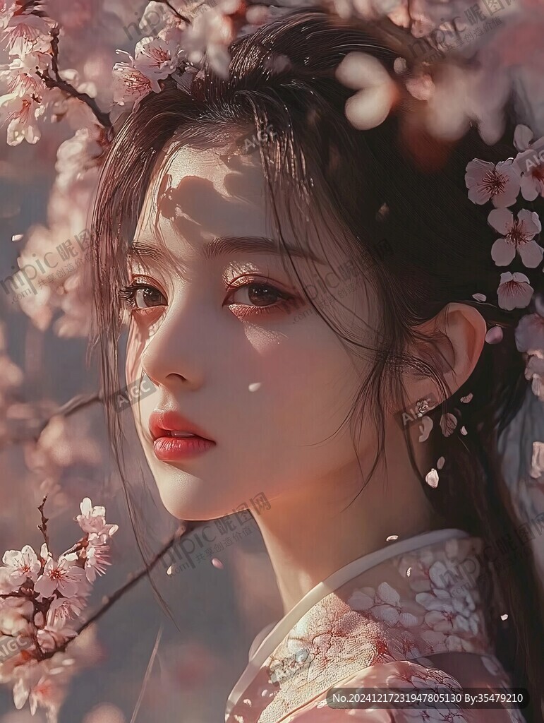 古風(fēng)美女頭像插畫封面