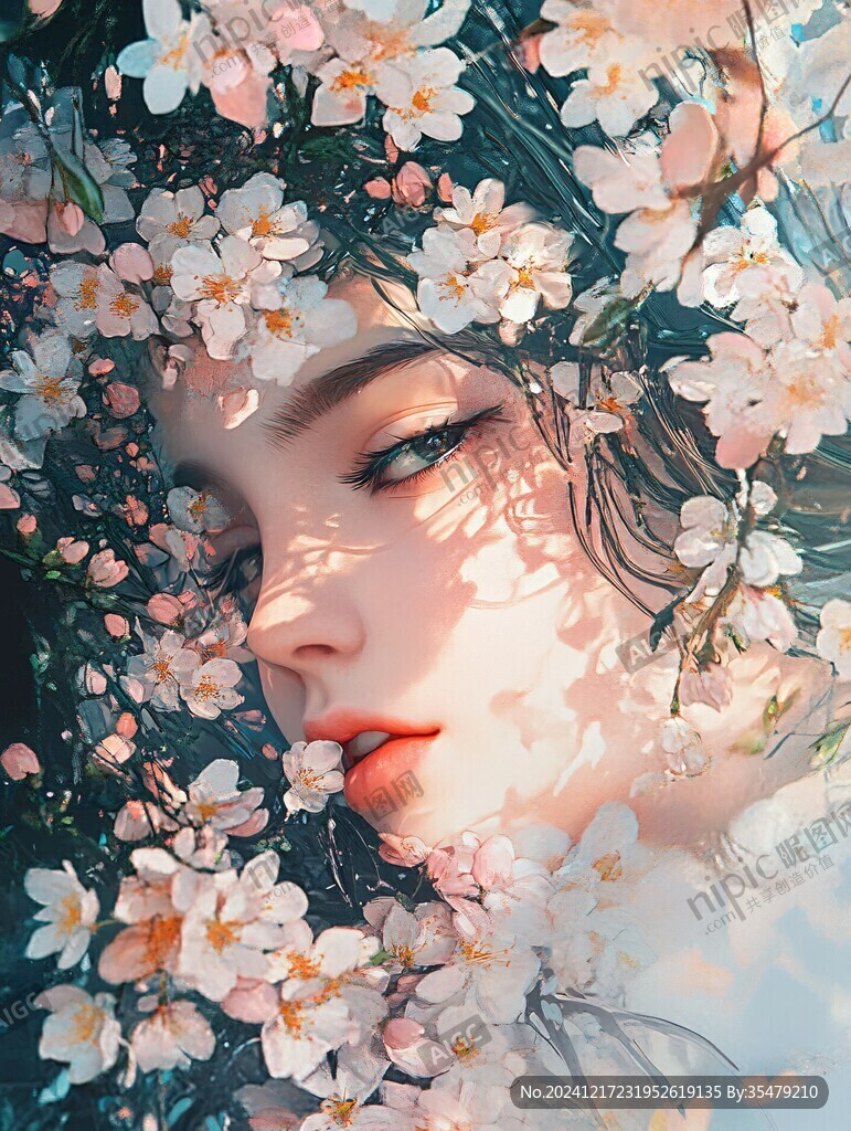 唯美少女與花系列