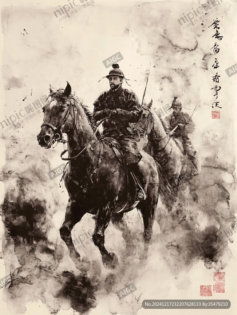 蒙古族水彩