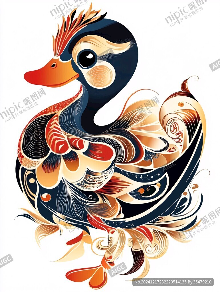 鴛鴦服裝插畫