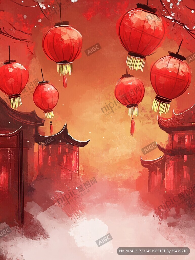 紅燈籠插畫