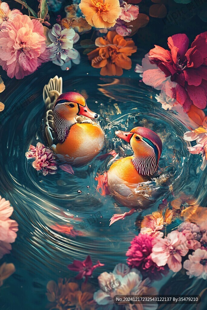 唯美鴛鴦鳥