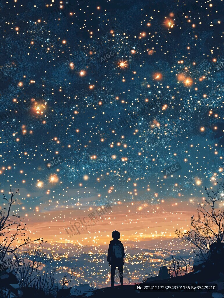 星辰大海男孩背影
