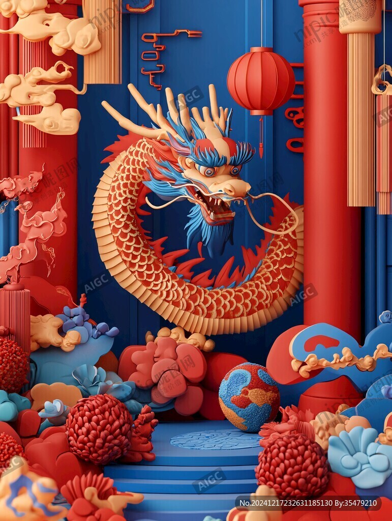 龍年包裝插畫