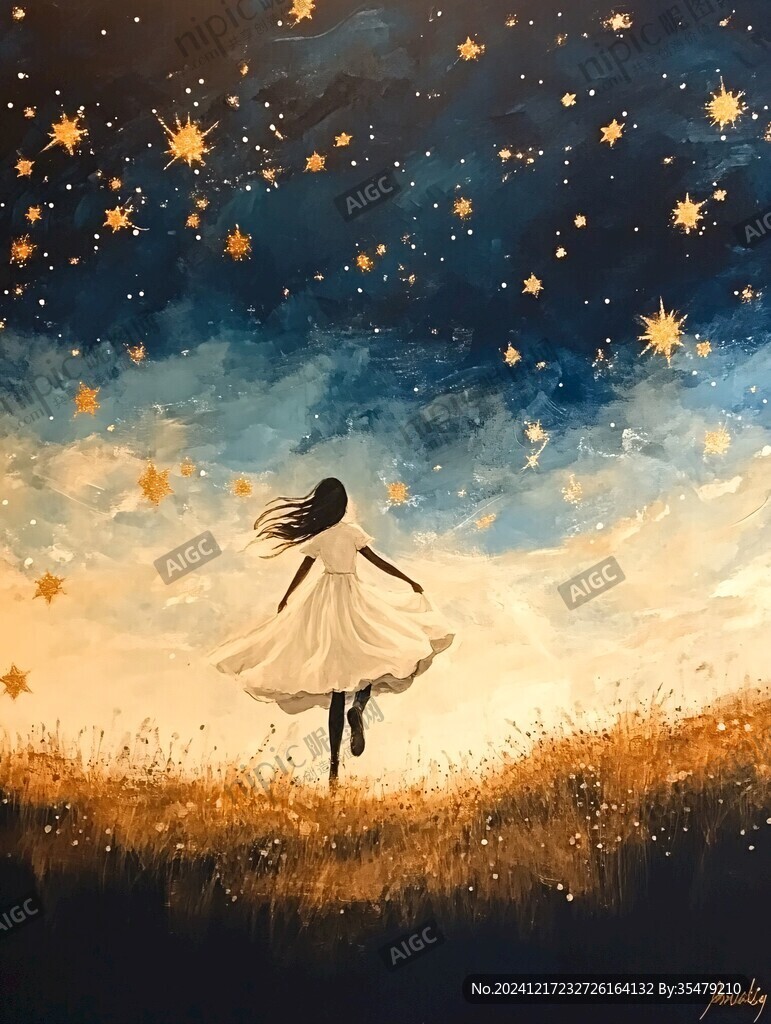 星辰大海女孩背影