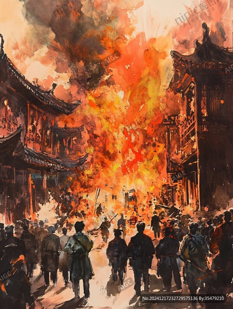 古街水彩畫