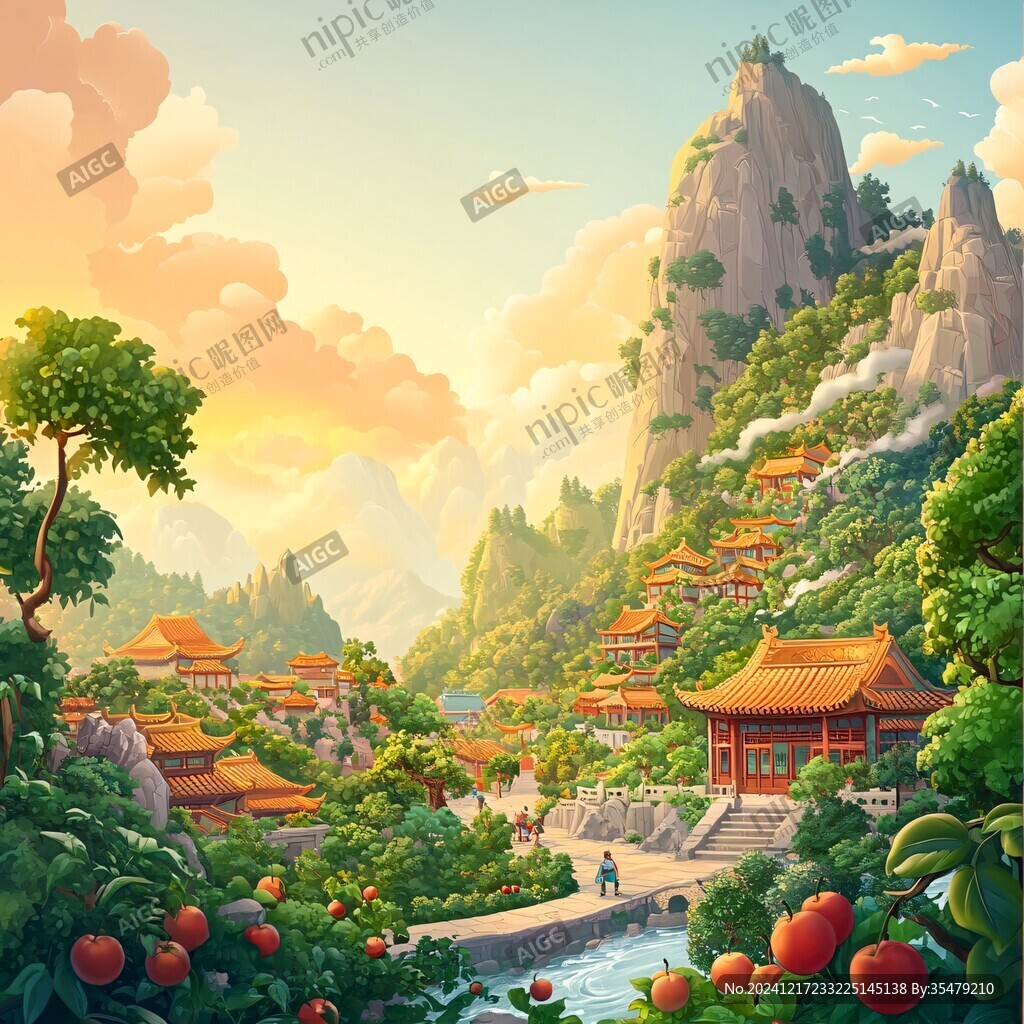 皇家園林插畫(huà)