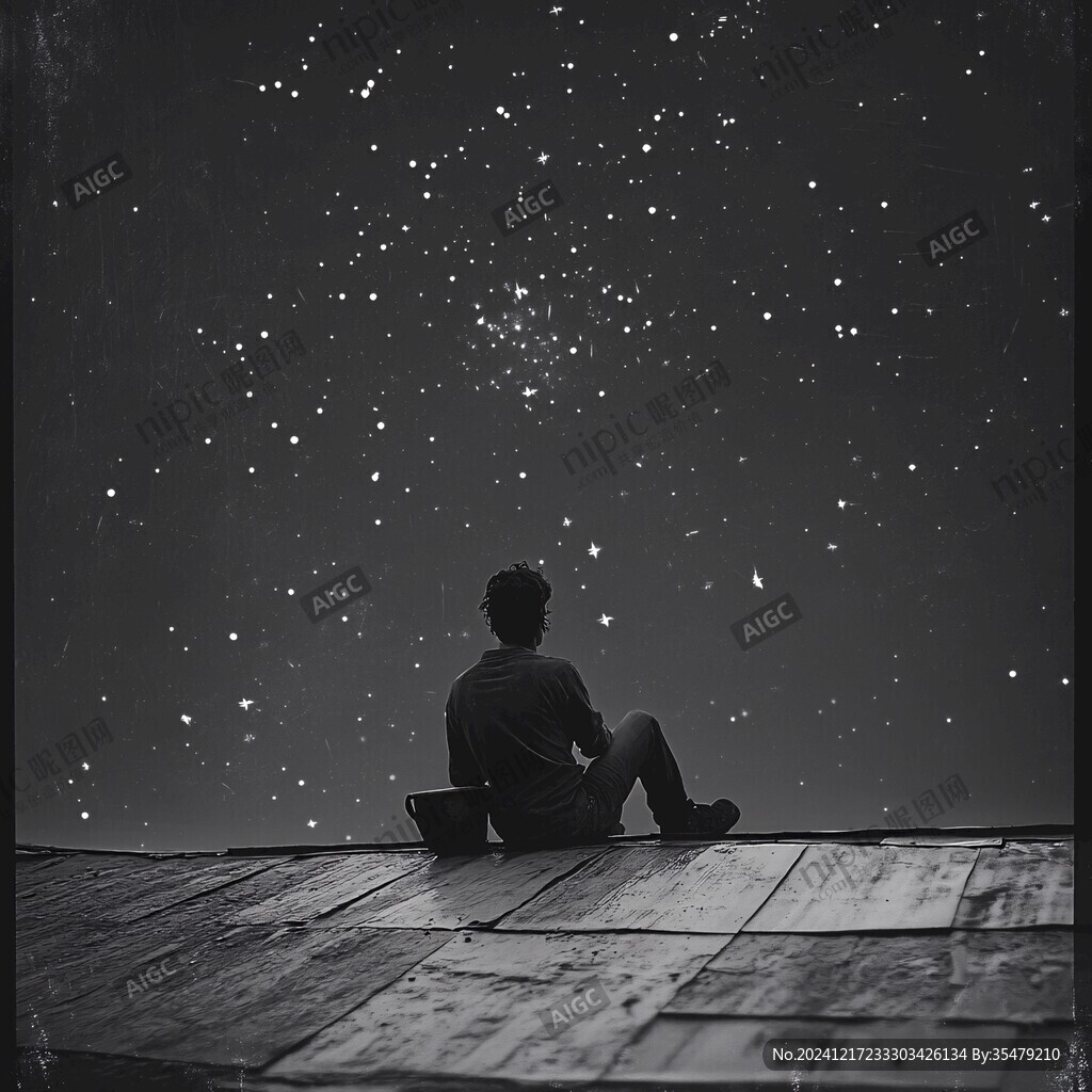 星辰大海男孩背影