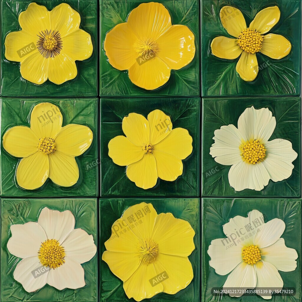 花朵四方圖