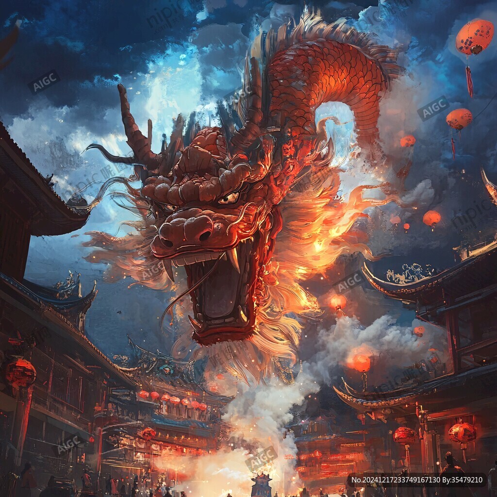 龍年橫版插畫