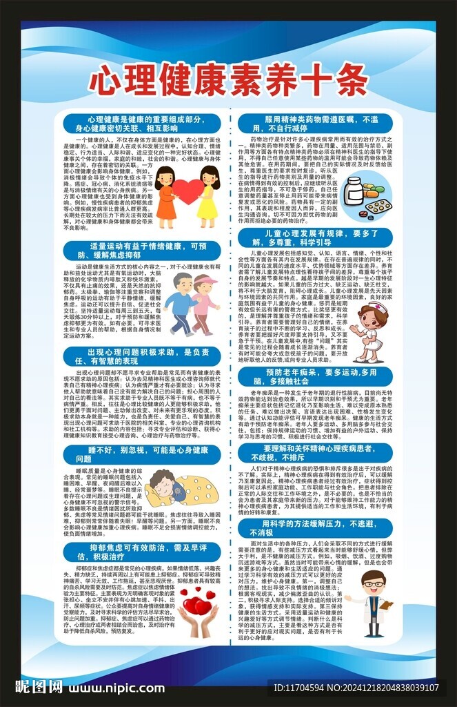心理健康素養十條海報