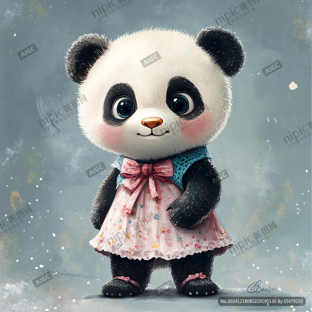 寫實熊貓插畫