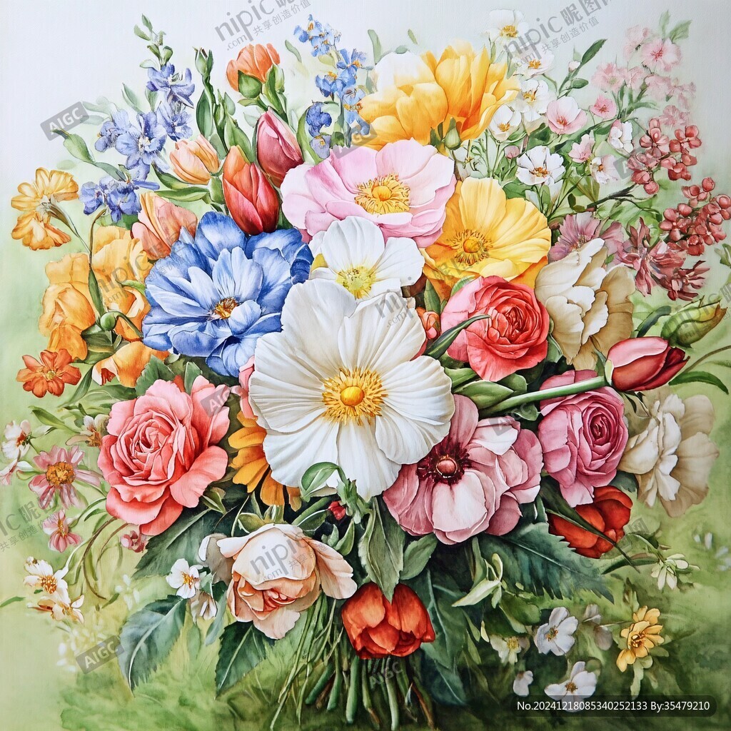 古典寫實繪畫花