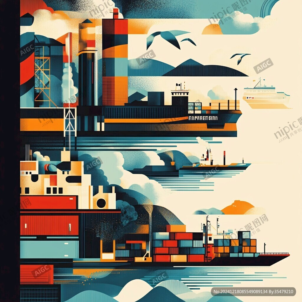 海港插畫