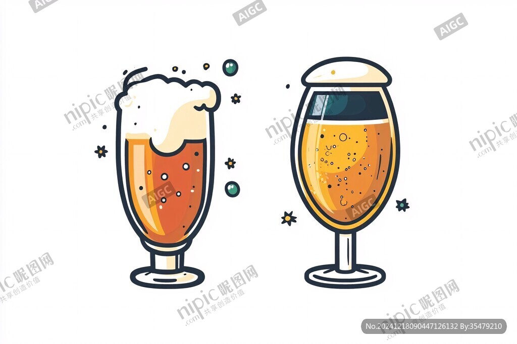 啤酒杯插畫