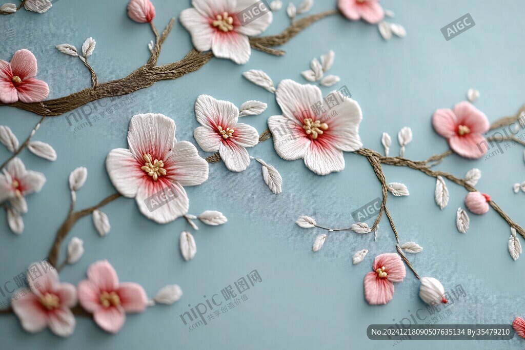 浮雕桃花