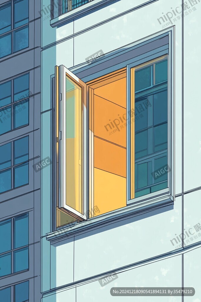 建筑外墻平開窗外