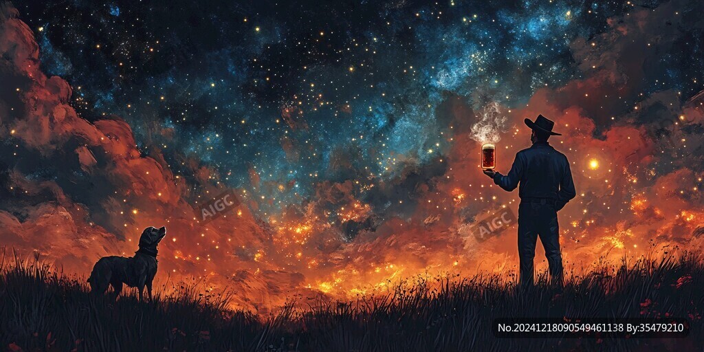 美好的夜晚插畫