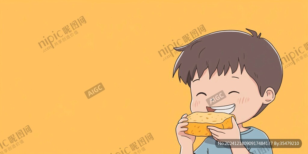 饞嘴小男孩卡通男生