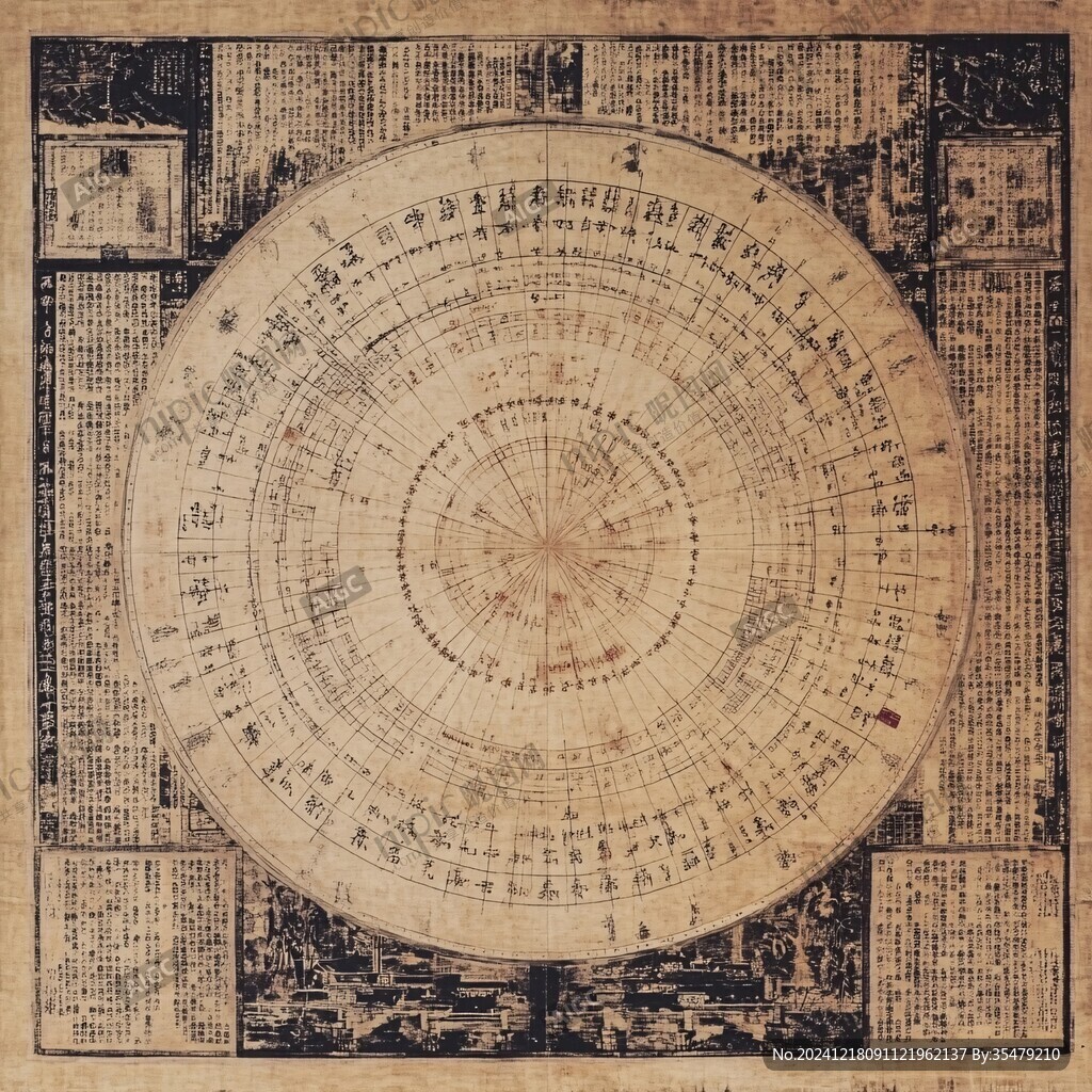 紙面木底天文星盤