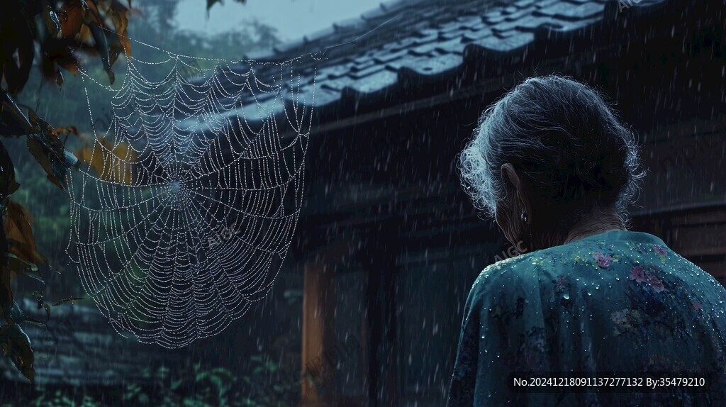 蛛網(wǎng)雨痕