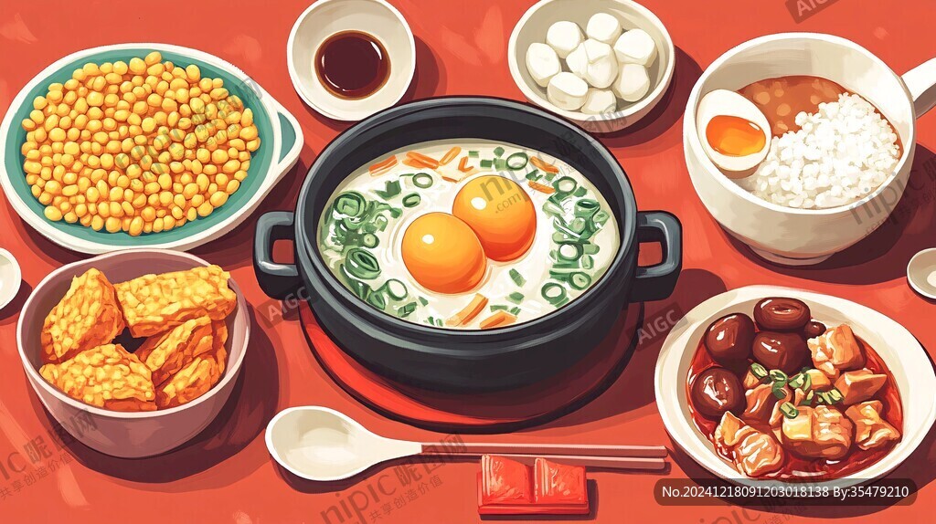 豆泡兒湯插畫