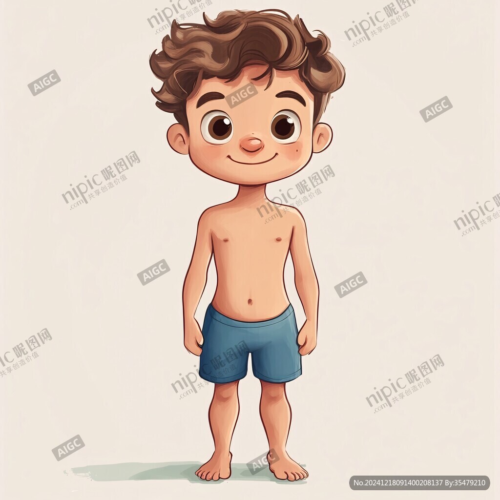 兒童全身像插畫