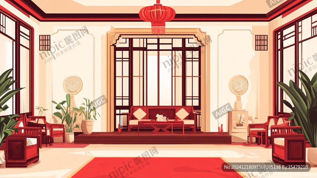 中式廳堂內(nèi)景