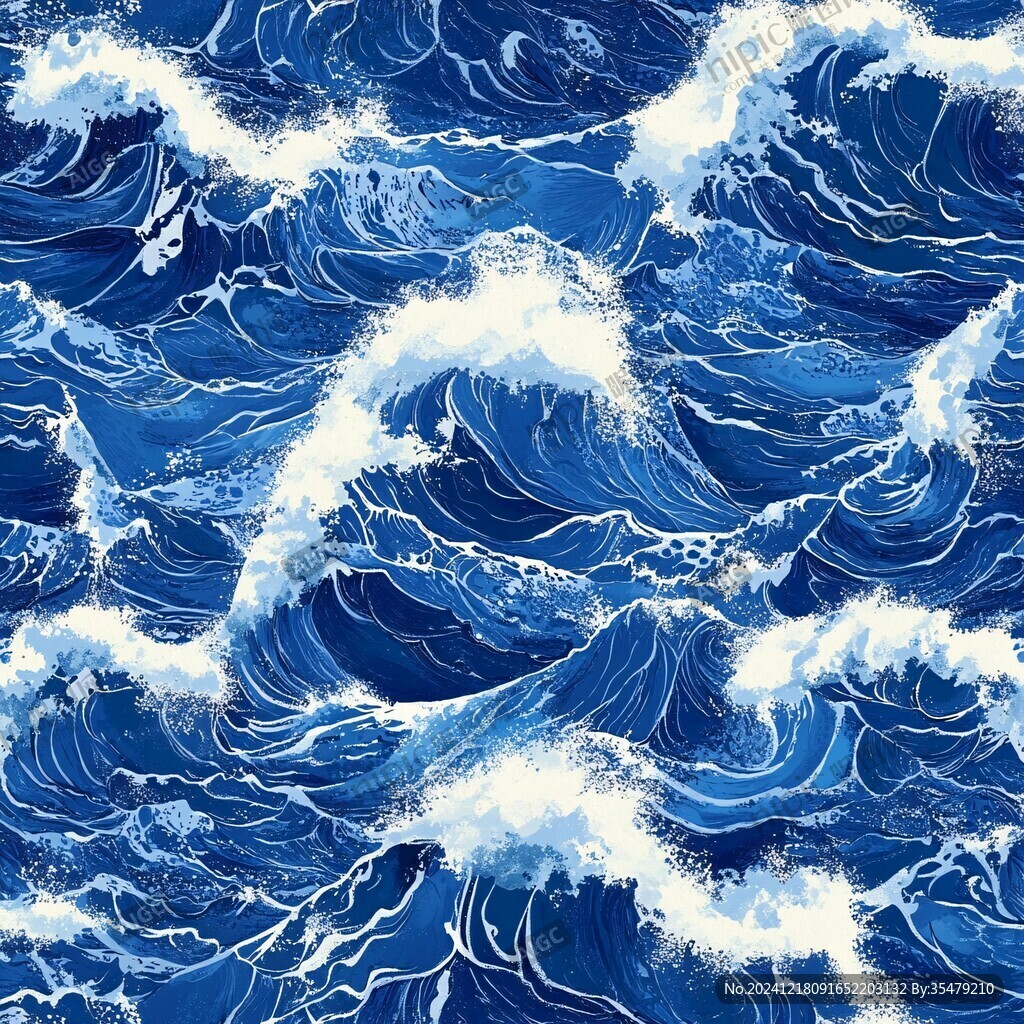 浪濤翻滾包裝底紋