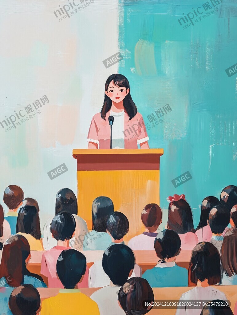 演講人物插畫