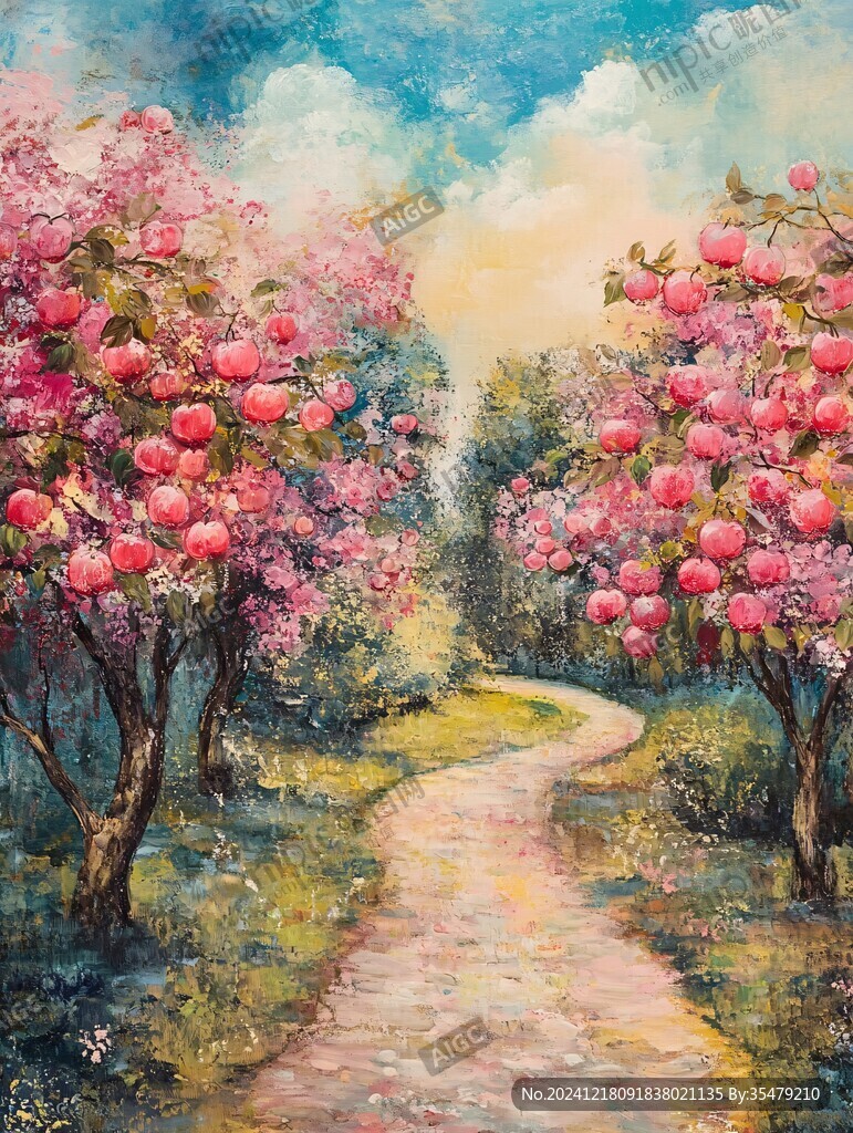 油畫桃花園