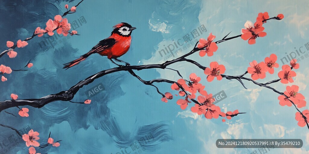 唯美花鳥風(fēng)景畫