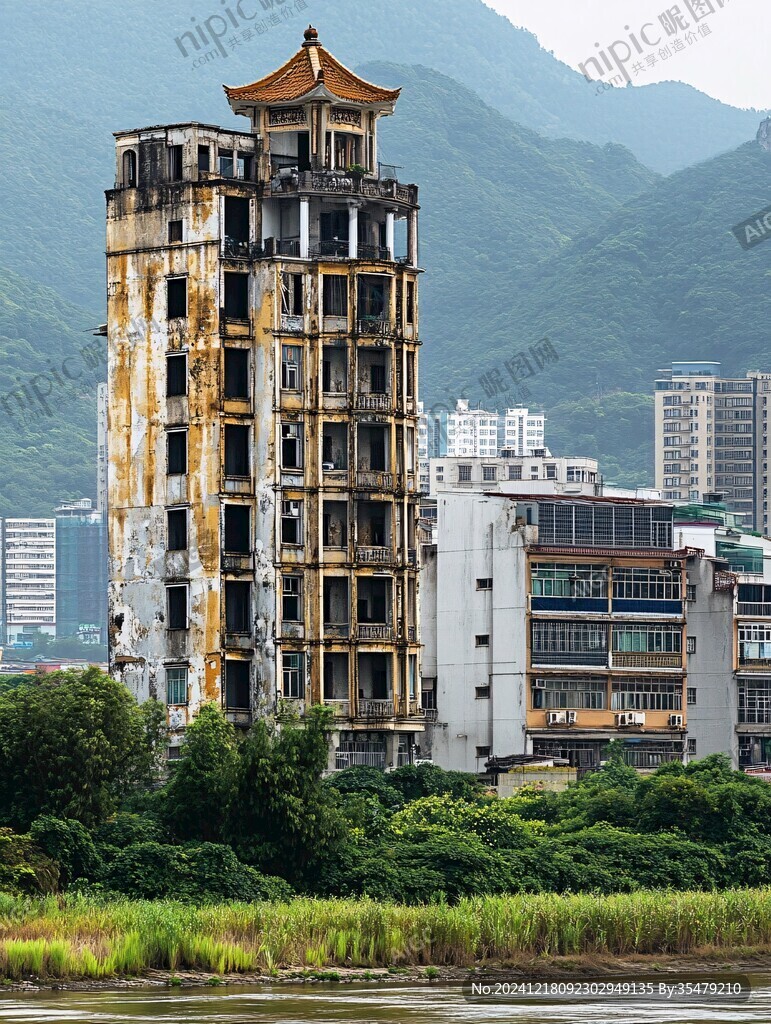 沿溪高樓