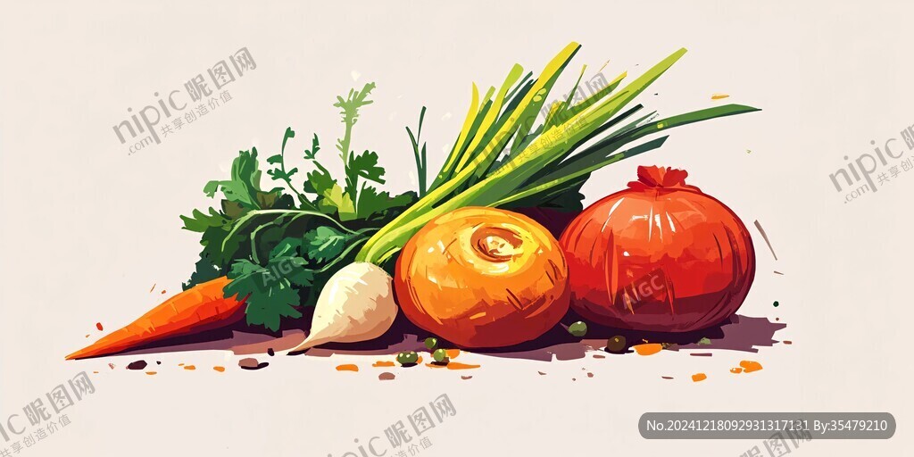 新中蔬菜食材插畫