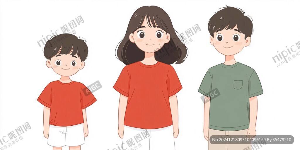 兒童全身像插畫