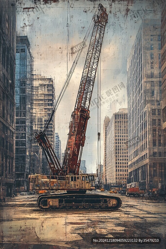 烏云下的建筑工地