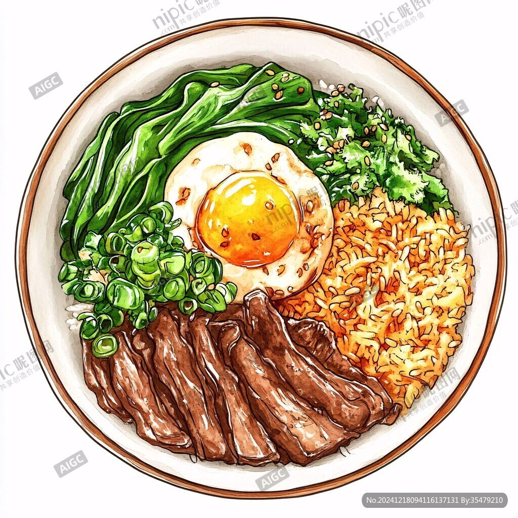 牛肉冷面插畫