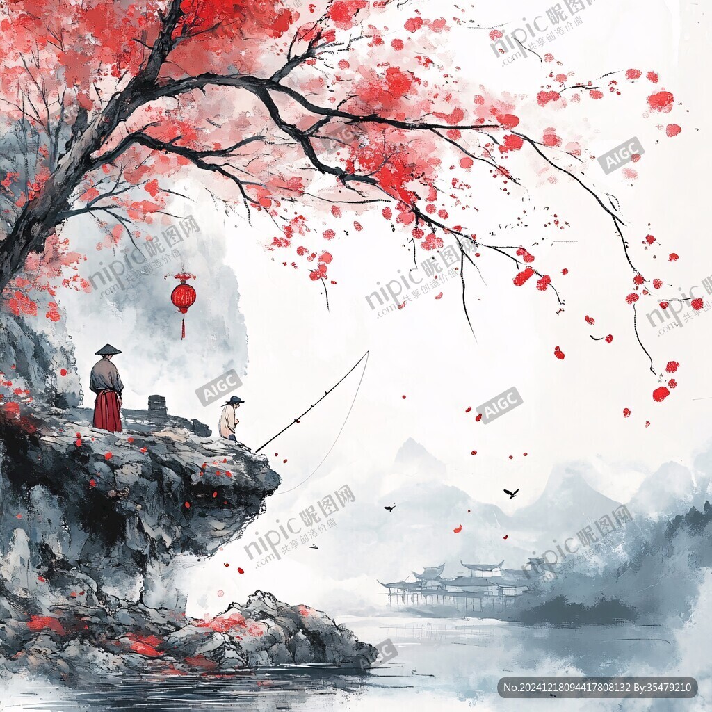 紅葉古風插畫