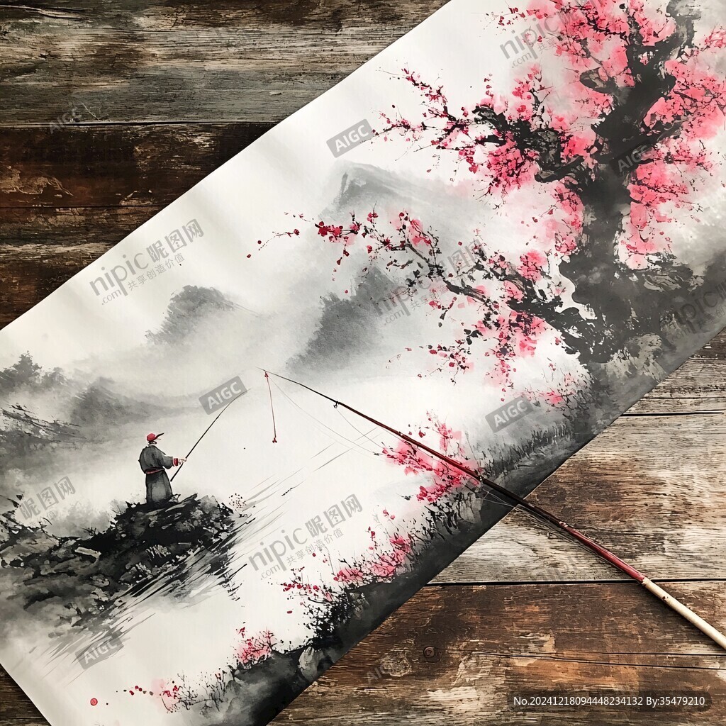 紅梅花鳥(niǎo)山水