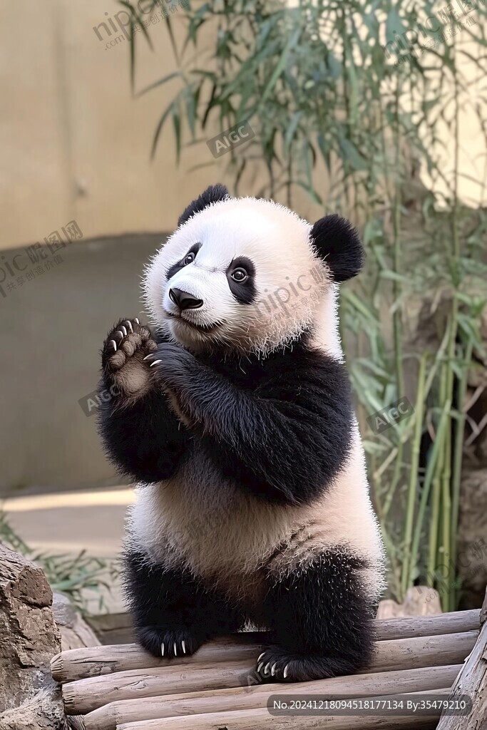 雙手合十大熊貓