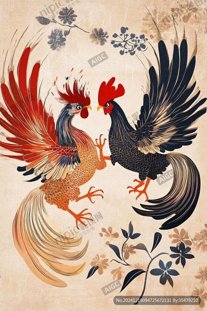 蘆花雞插畫