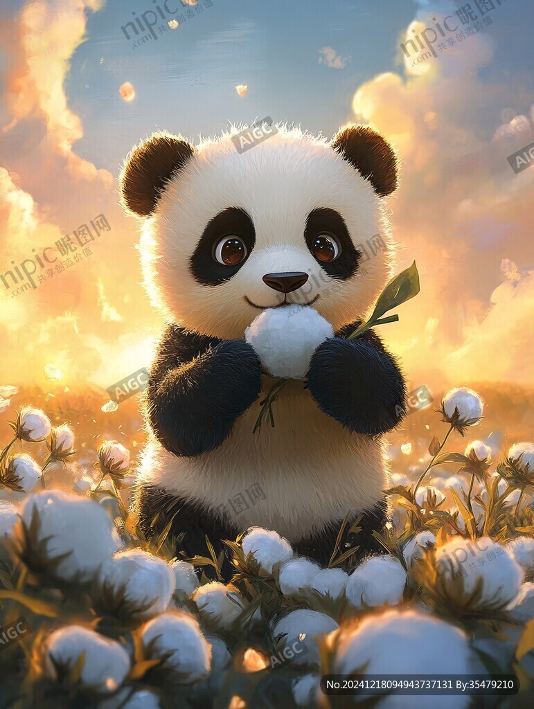 寫實熊貓插畫