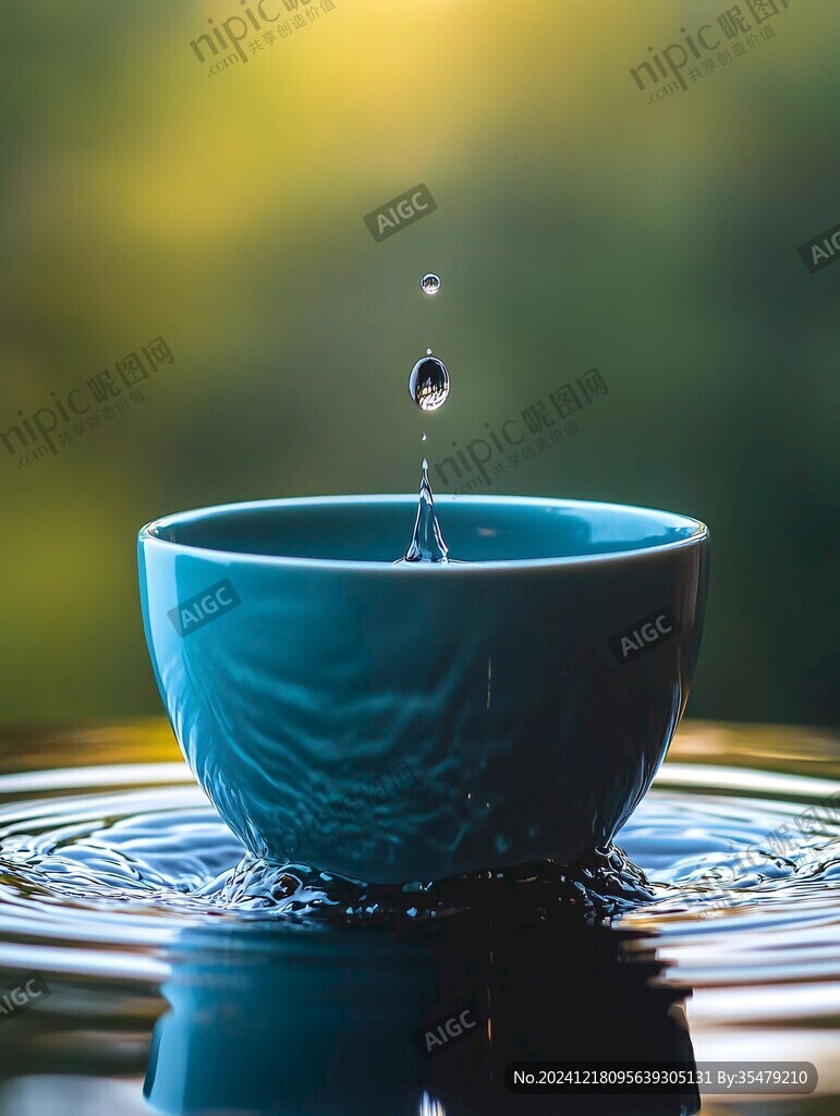 水滴在水面上的美妙瞬間